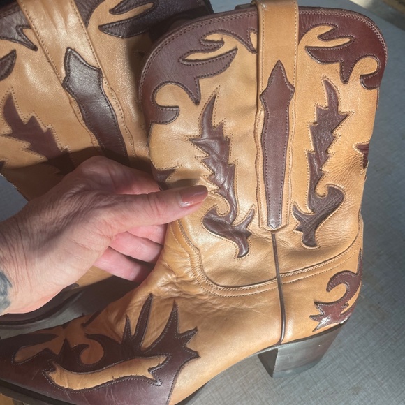 Handmade tooled cowboy luxury boots W size 10 - Picture 5 of 9